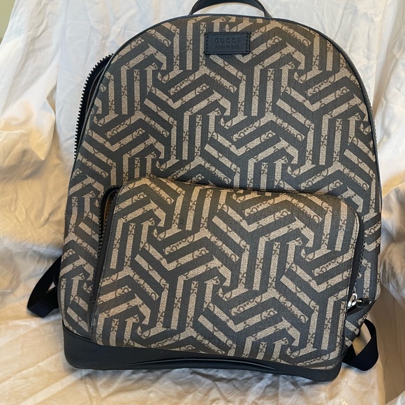 Gucci coated canvas and black leather backpack main image 8